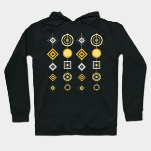 Golden Modern Abstract Geometric Deco Hoodie